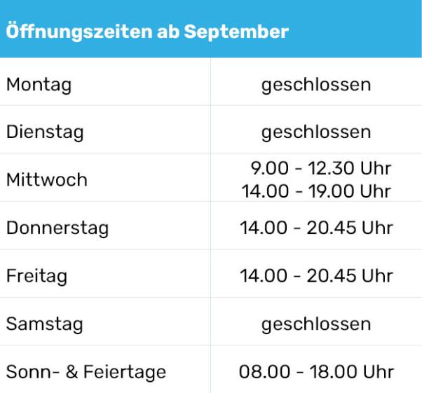 Öffnungszeiten Hallenbad Biberach